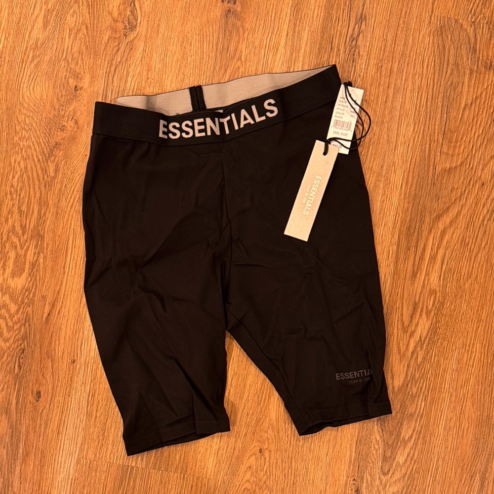 Essentials Black Biker Shorts